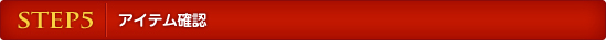 STEP 5�@�A�C�e���m�F